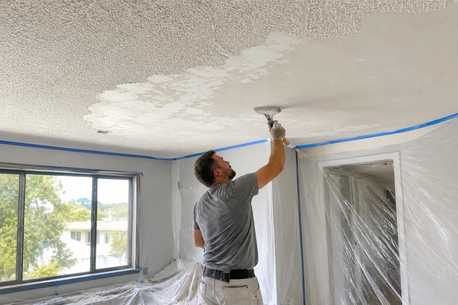 Popcorn ceiling removal in Salt Lake City, Utah